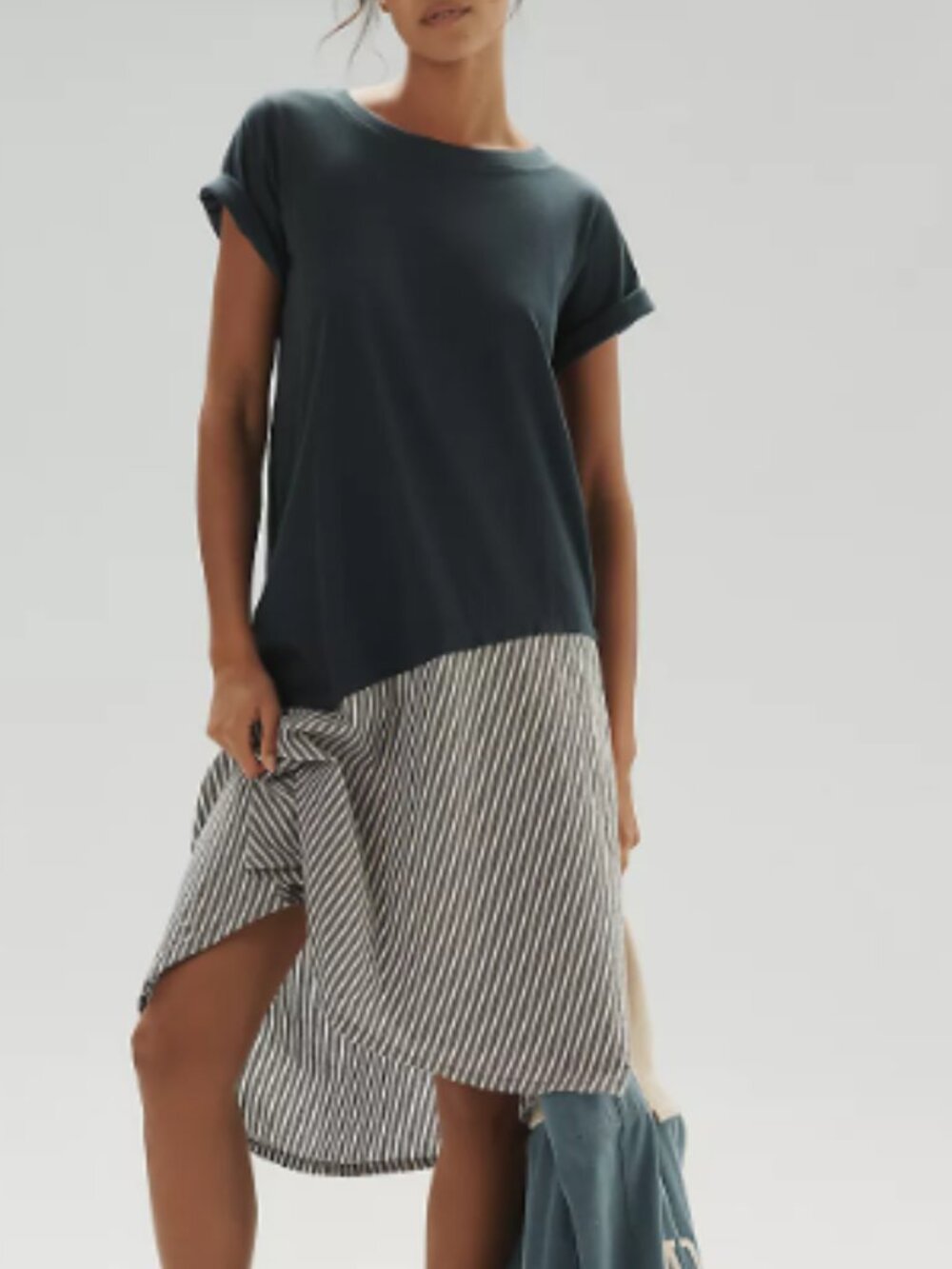 Daily Practice Final Lap Short-Sleeve Twofer Midi Dress